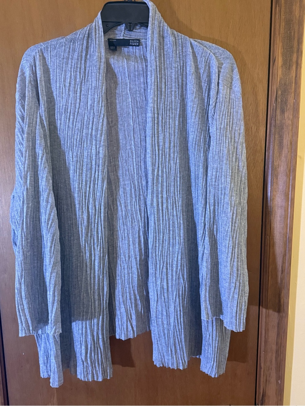 Eileen Fisher Light Gray Open-Front Knit Cardigan Size 1X